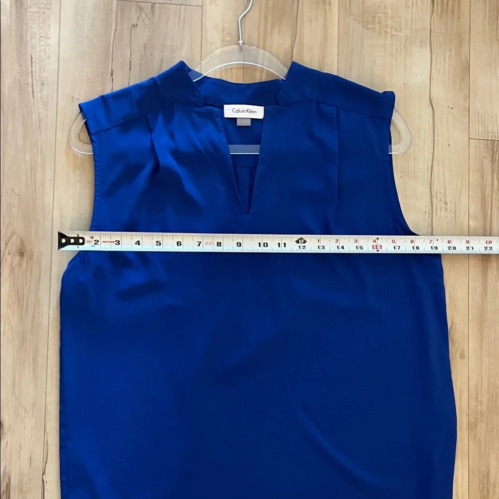 Calvin Klein Women's Royal Blue V Neck Blouse - Picture 7 of 10